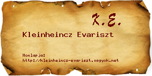 Kleinheincz Evariszt névjegykártya